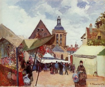  Epte Oil Painting - september fete pontoise 1872 Camille Pissarro